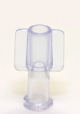 Female luer lock tubing connector .160 I.D. Material: PVC. Model 1085