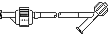 Delta-Flow™ II Y Configuration 3cc flush device. Clear, white caps and clip. Model 150-315