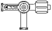 Three-way luer lock, stopcock, clear. Model 450-361